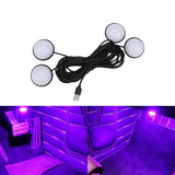 4Pcs LED Car Foot Lights Ambient Lamp 12V Auto Interior Decorative Atmosphere Light