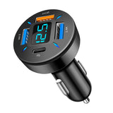 66W Quick Charge Car Phone Charger PD+QC3.0 4 Ports USB Fast Charging Cigarette Lighter Adapter Socket
