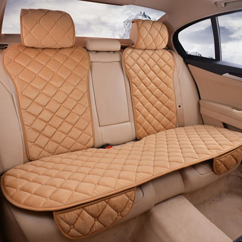 Unique Bargains Universal Car Seat Covers Protector Set Rear Seat Pad Mat  Rear Bench Cover Breathable Flax Fiber Brown