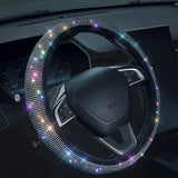 Rhinestones Bling Steering Wheel Cover Fit for 14.2"-15.3" Inch