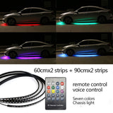 12V LED Car Chassis Flexible Strip Lights RGB Underglow Decorative Atmosphere Lamp