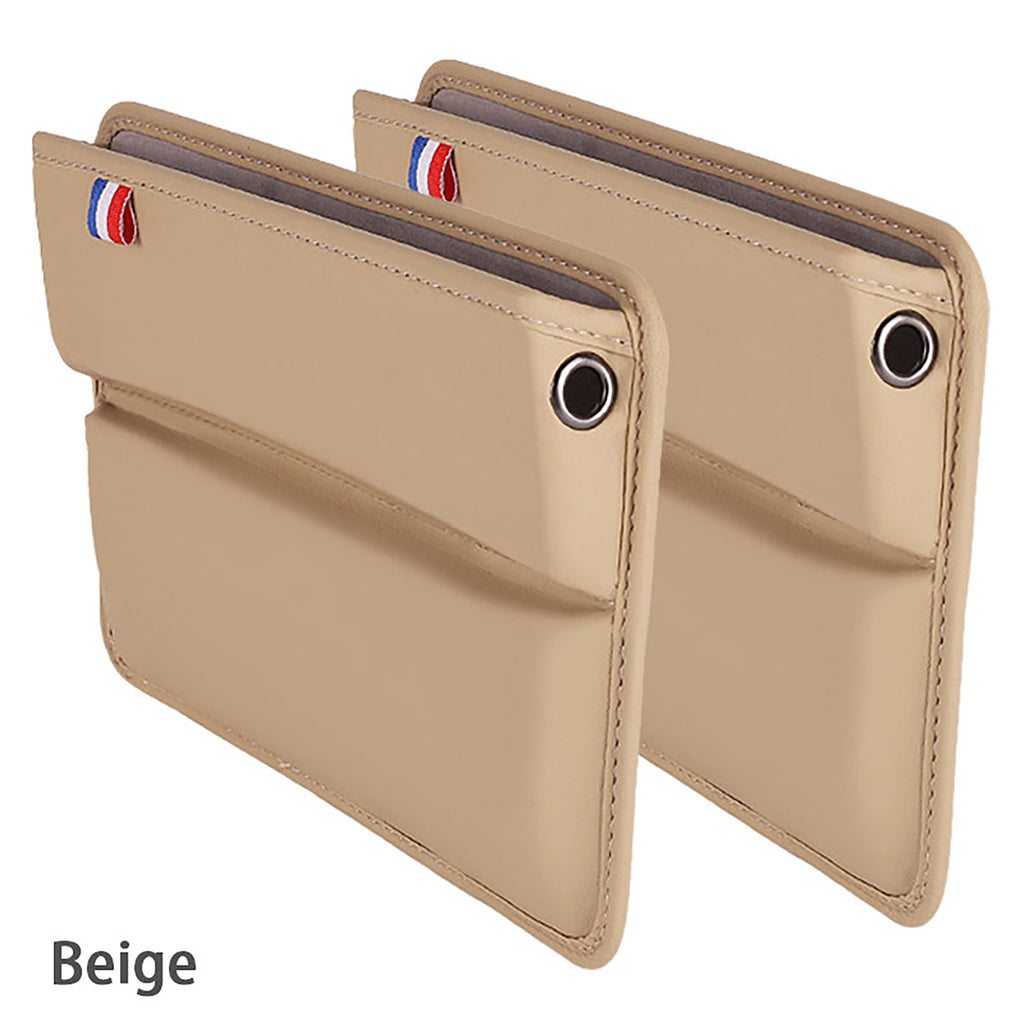Car Seat Gap Filler Organizers PU Leather Auto Storage Pockets