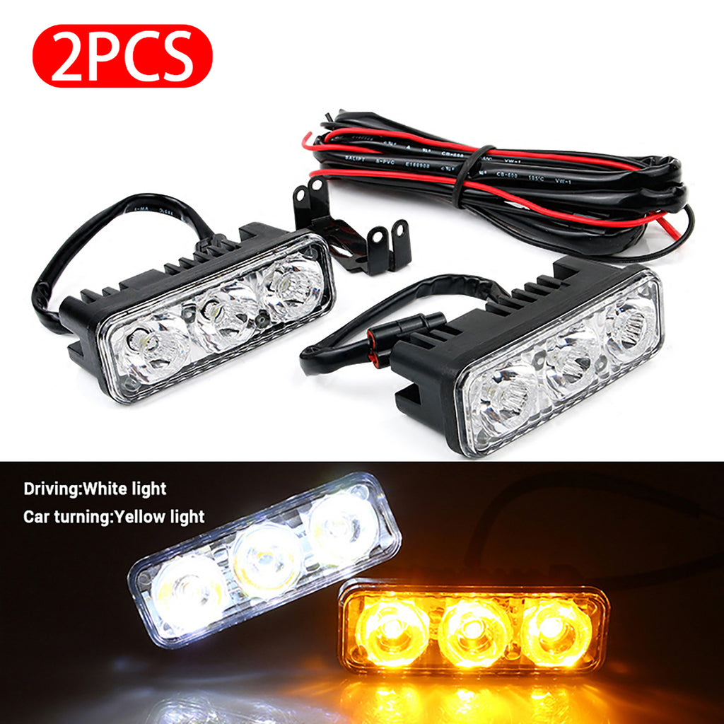 Car Daytime Running Light LED DRL Fog Light 12V 6000k Turn Signal Lamp