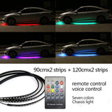 12V LED Car Chassis Flexible Strip Lights RGB Underglow Decorative Atmosphere Lamp