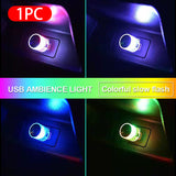 Mini Car Interior Light USB LED Auto Atmosphere Lamp For Car Portable Plug Play