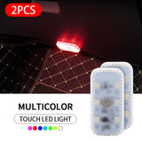 Magnetic Car LED Touch Lights USB Interior Light Wireless Roof Ceiling Reading Lamps