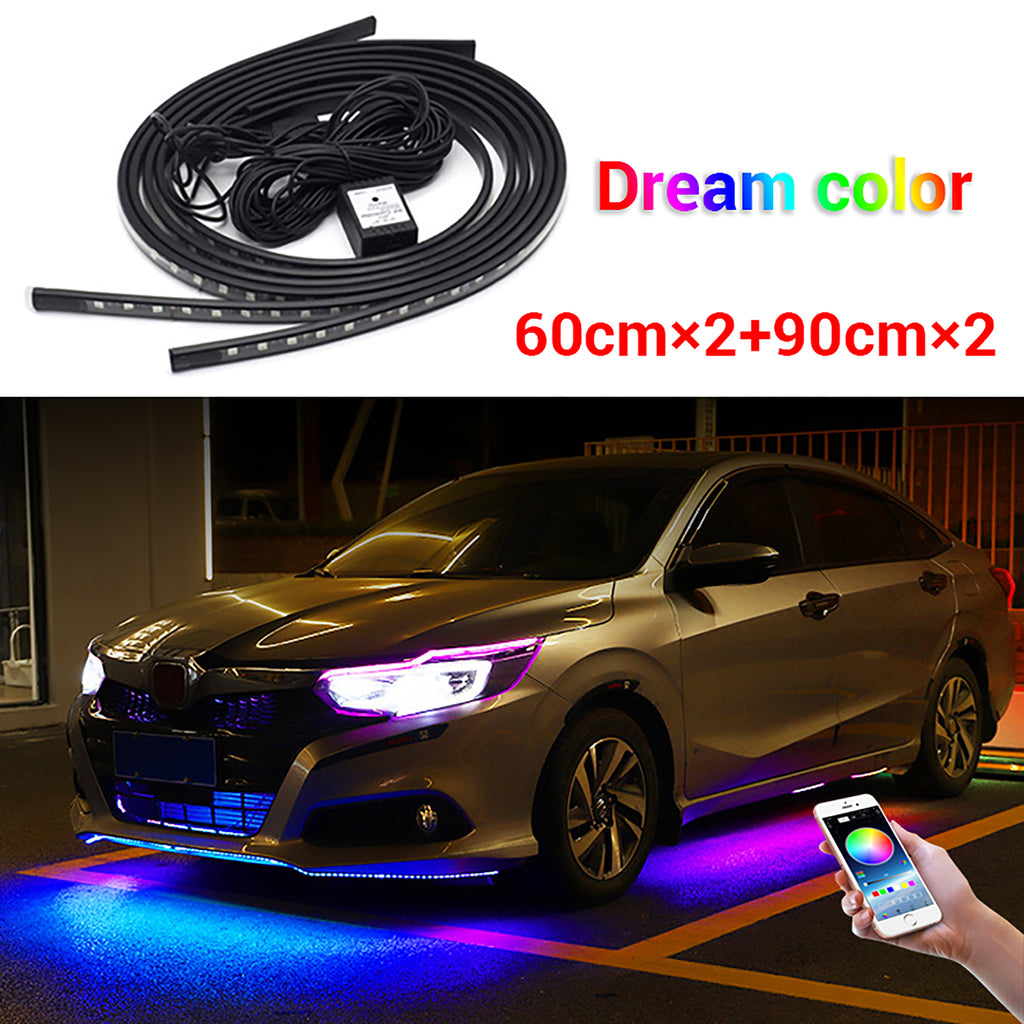 12V LED Car Chassis Flexible Strip Lights RGB Underglow Decorative Atmosphere Lamp