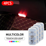 Magnetic Car LED Touch Lights USB Interior Light Wireless Roof Ceiling Reading Lamps