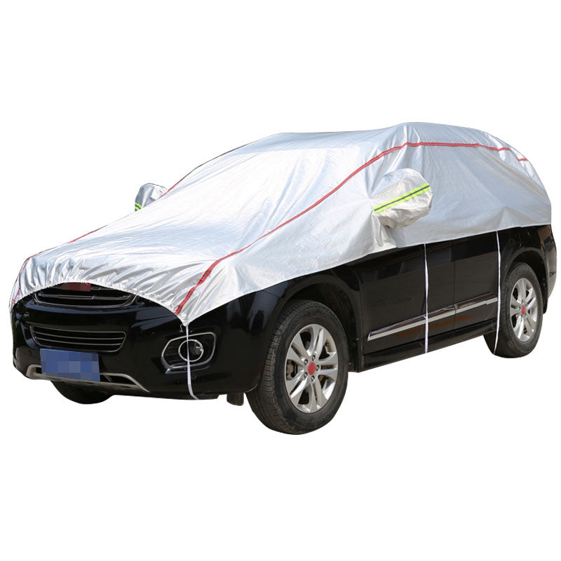 Nano Oxford Top Half Car Cover Black Silver SEAMETAL