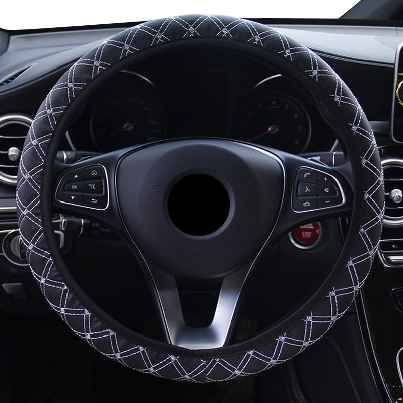 Steering Wheel Cover Anti-Slip Comfortable Leather Steering Wheel Protective