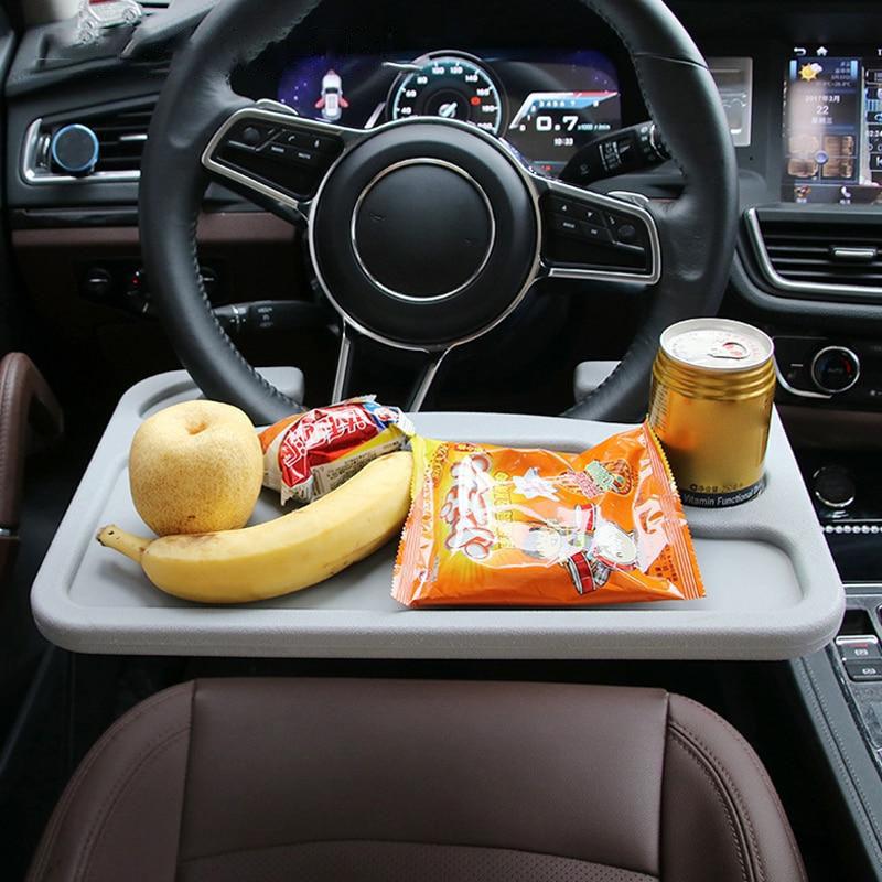 Car Table Retractable Folding Tray for Laptop Food Phone Support - Gray