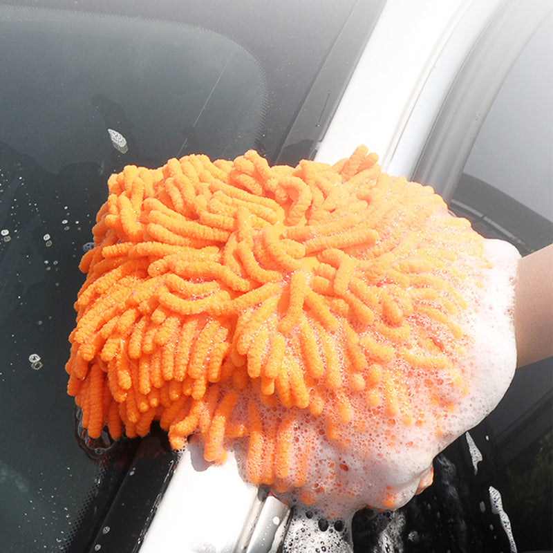 Car Wash Mitt Microfiber, Scratch Free Lint-Free, Premium Chenille Microfiber Mitt Car Wash Brush