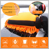 Car Wash Mitt Microfiber, Scratch Free Lint-Free, Premium Chenille Microfiber Mitt Car Wash Brush