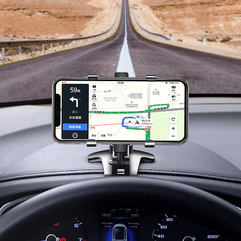 Universal Car Phone Holder Mount,360 Degrees Rotation Dashboard Phone Holder Upgrade Clip Never Fall