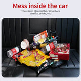 Luxury Bling Car Mesh Organizer Rhinestone Seat Middle Storage Bag - White