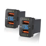 Dual USB 6.9A QC3.0 Quick Charger with LED Light Replacement for Toyota