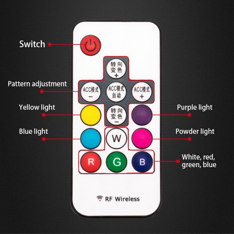 Car Underglow LED Lights Kits Atmosphere Lamp RGB APP Remote Control Underbody System Neon Light