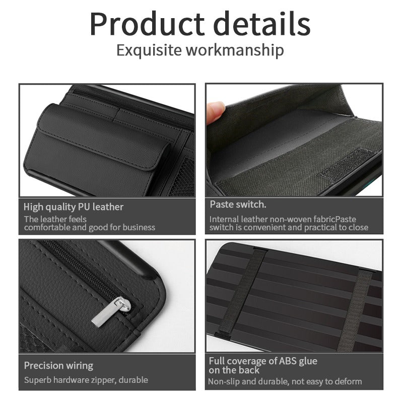 Car Sunshade Storage Bag Interior Auto Sun Visor for Glasses Card Pen