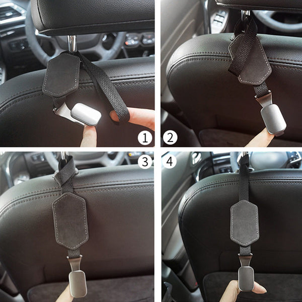 SEAMETAL Car Back Seat Headrest Hanger Luxury Leather Car