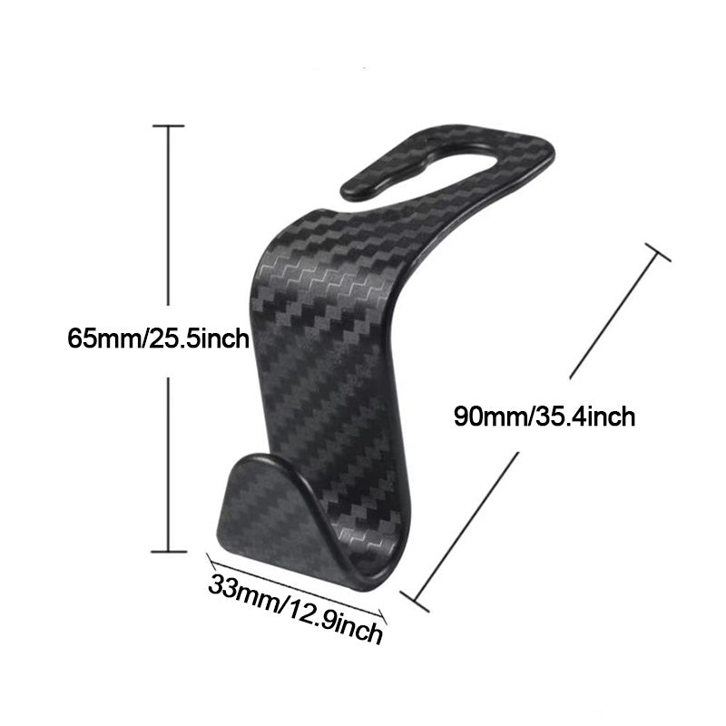 SEAMETAL Carbon Fibre Car Seat Headrest Hook For Car Back Seat Organizer Hanger Storage Holder