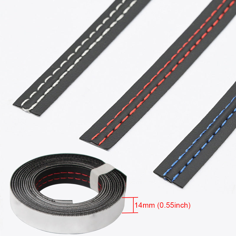 Luxury Car Mouldings Trim Pu Leather Braid Decorative Line Strips For Door Dashboard Sticker