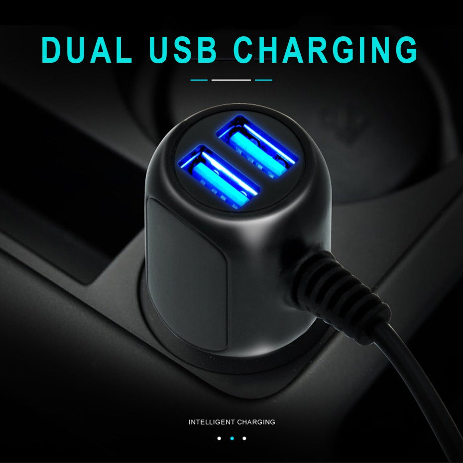 5V/3.5A Dash Cam Hardwire Kit 3.5m Dual USB Cigarette Lighter DVR Charging Wire