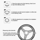 Leather Car Steering Wheel Cover, Non-Slip Car Wheel Cover Protector Breathable Microfiber Leather Universal Fit