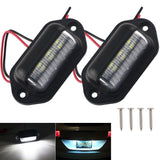 2Pcs 12V LED Number License Plate Light for Car Boats Motorcycle Exterior Lamps