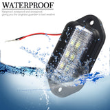 2Pcs 12V LED Number License Plate Light for Car Boats Motorcycle Exterior Lamps