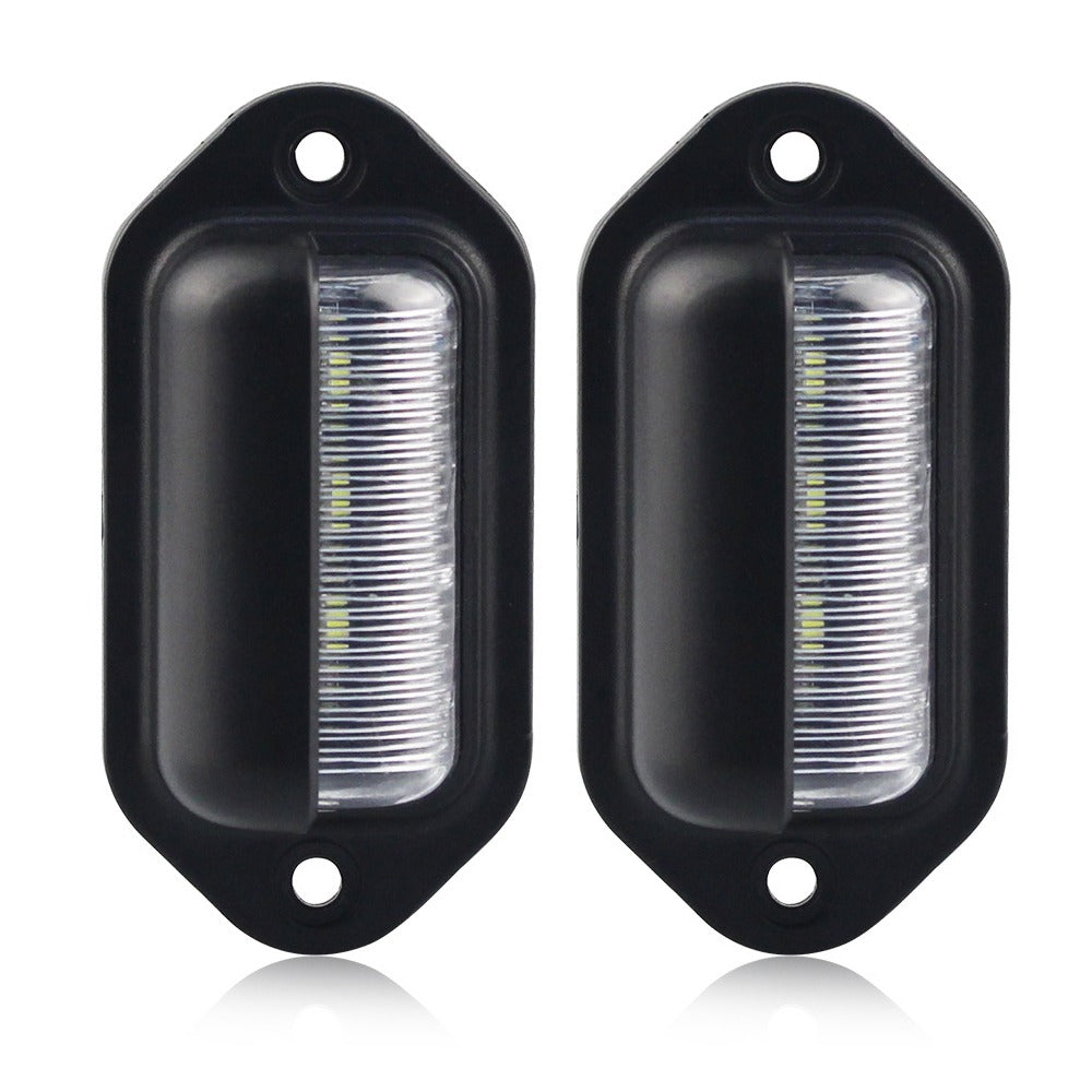 2Pcs 12V LED Number License Plate Light for Car Boats Motorcycle Exterior Lamps