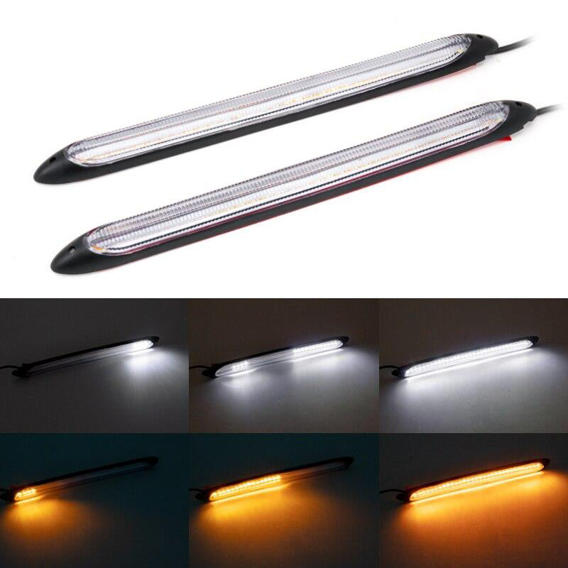 12V LED Car Daytime Running Light Waterproof Flow Turn Signal Lamp