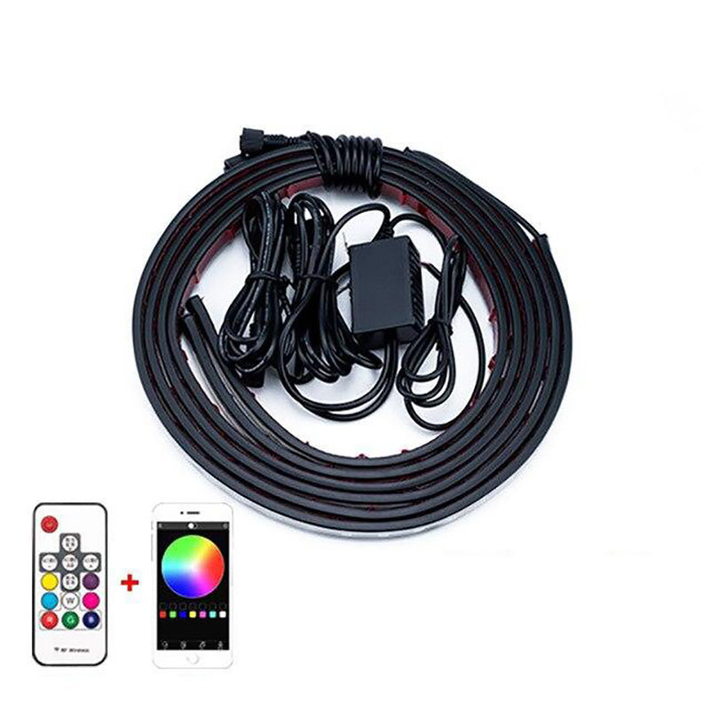 Car Underglow LED Lights Kits Atmosphere Lamp RGB APP Remote Control Underbody System Neon Light