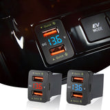 Dual USB 6.9A QC3.0 Quick Charger with LED Light Replacement for Toyota