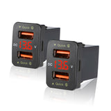 Dual USB 6.9A QC3.0 Quick Charger with LED Light Replacement for Toyota