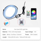 LED Front Hood Grille Decals Car Strip Sticker Decoration Racing Sports Sticker