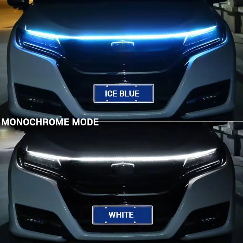 LED Front Hood Grille Decals Car Strip Sticker Decoration Racing Sports Sticker