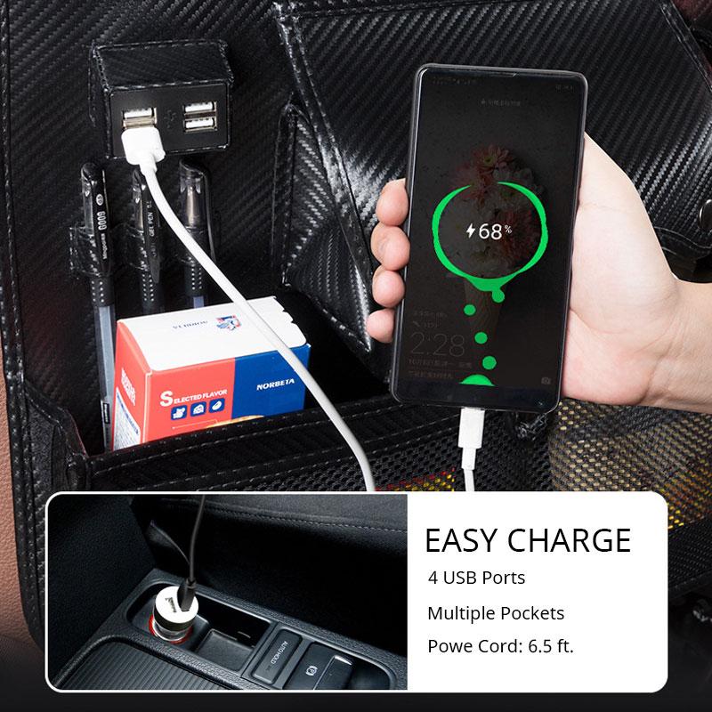 How Does SEAMETAL Car Backseat Organizer/USB Interface Tidy up Your Car?