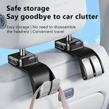 SEAMETAL Car Headrest Hook Premium ABS Rear Seat Hanging Dual Hook 20KG Large Load-Bearing Hook Hanger Universal