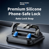 SEAMETAL Dashboard Car Phone Holder 360 Rotation Navigation Bracket Non-slip Silicone Mount Parking Phone Number Plate