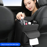 SEAMETAL Car Seat Middle Hanger Storage Bag Large Capacity Auto Backseat Organizer Box Handbag Tissue Water Cup Storage Pockets