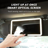 Car Sun Visor Vanity Mirror with Adjustable LED Lights Rechargeable