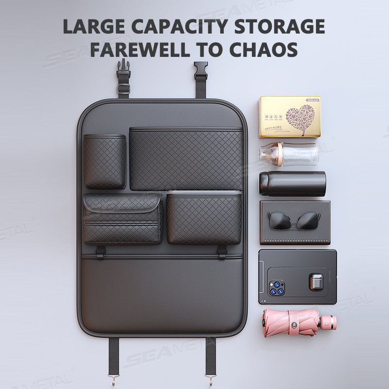 SEAMETAL Car Seatback Storage Bag Car Seat Anti Kick Pad Multifunctional Hanging Bag Seat Organizer Tissue Box Cup Holder