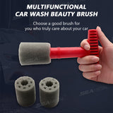 SEAMETAL Car Wheel Hub Nut Cleaning Brush Steel Ring Screw Gap Brush