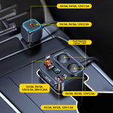 SEAMETAL 7 in 1 261W Car Charger Adapter PD USB Socket Cigarette Lighter Splitter Fast Charge With LED Voltmeter DC Outlet 24V/12V