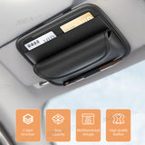 SEAMETAL PU Leather Car Visor Glasses Holder Universal Atuo Sunshade Glasses Bag