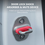 SEAMETAL 4pcs Car Door Lock Shock Absorber Pad Silicone Anti-Vibration Silent Damper Buffer Door Lock Buckle Protector