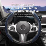 SEAMETAL Car Steering Wheel Booster Cover Universal Winter Warm Non-Slip Auto Interior Steer Protector Decoration Accessories