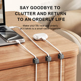 SEAMETAL 10Pcs Cable Clips Organizer, Strong Adhesive Cord Holder, No Drilling Required,