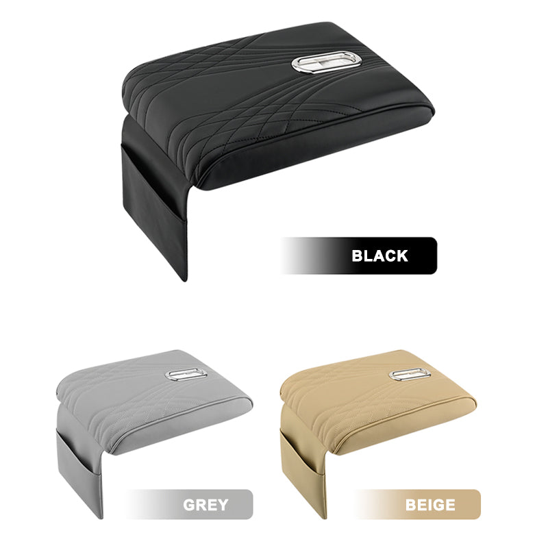 Armrest Box Riser Pad PU Leather Car Armrest Pad - with Tissue Box, Enhanced Comfort – SEAMETAL