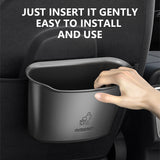 SEAMTAL 1.6L Car Trash Can Seat Back Rubbish Bin Organizer With Phone Holder Hooks
